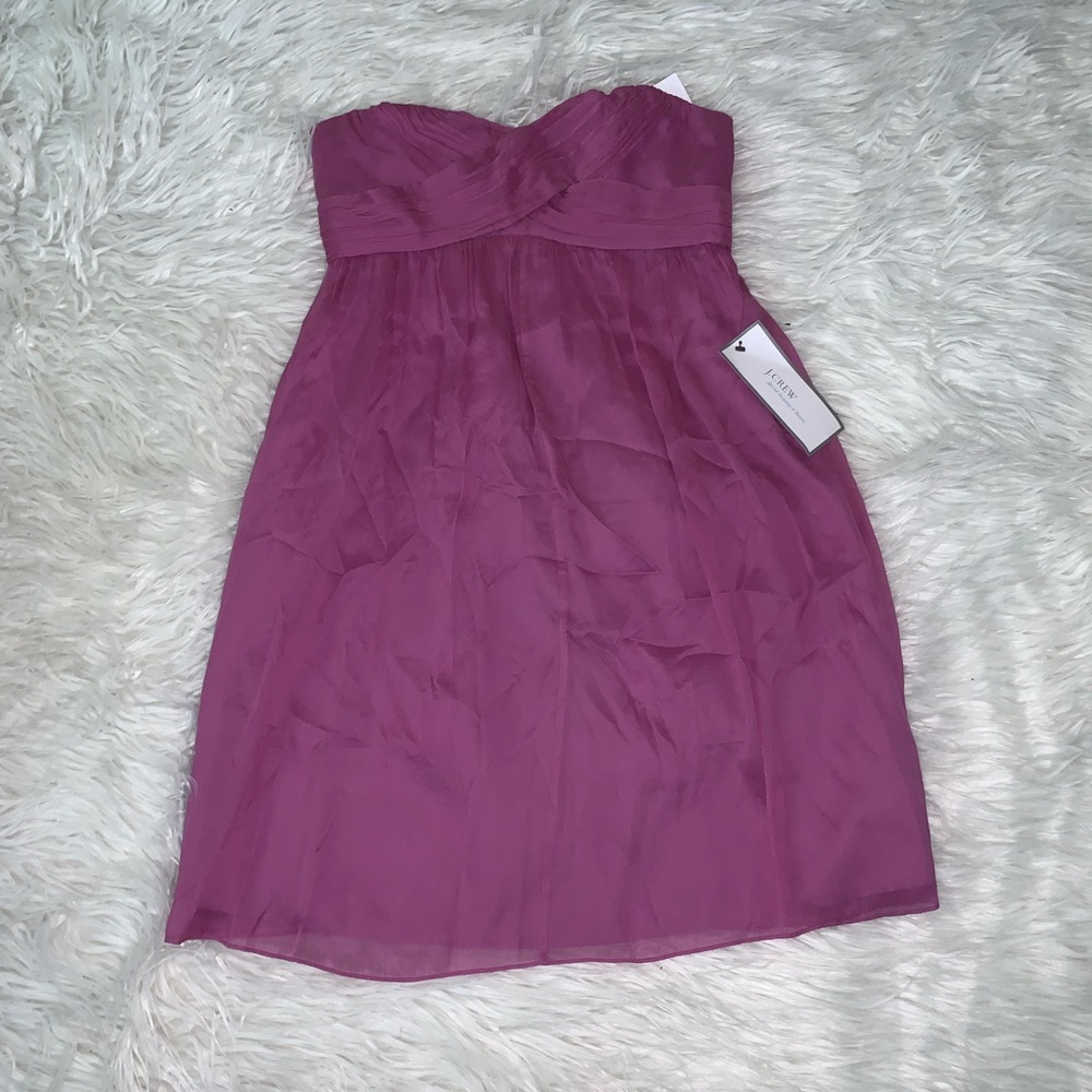 🎀J. Crew Silk Chiffon Strapless Cocktail Dress🎀